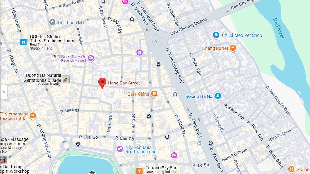 Map of Hang Bac Street